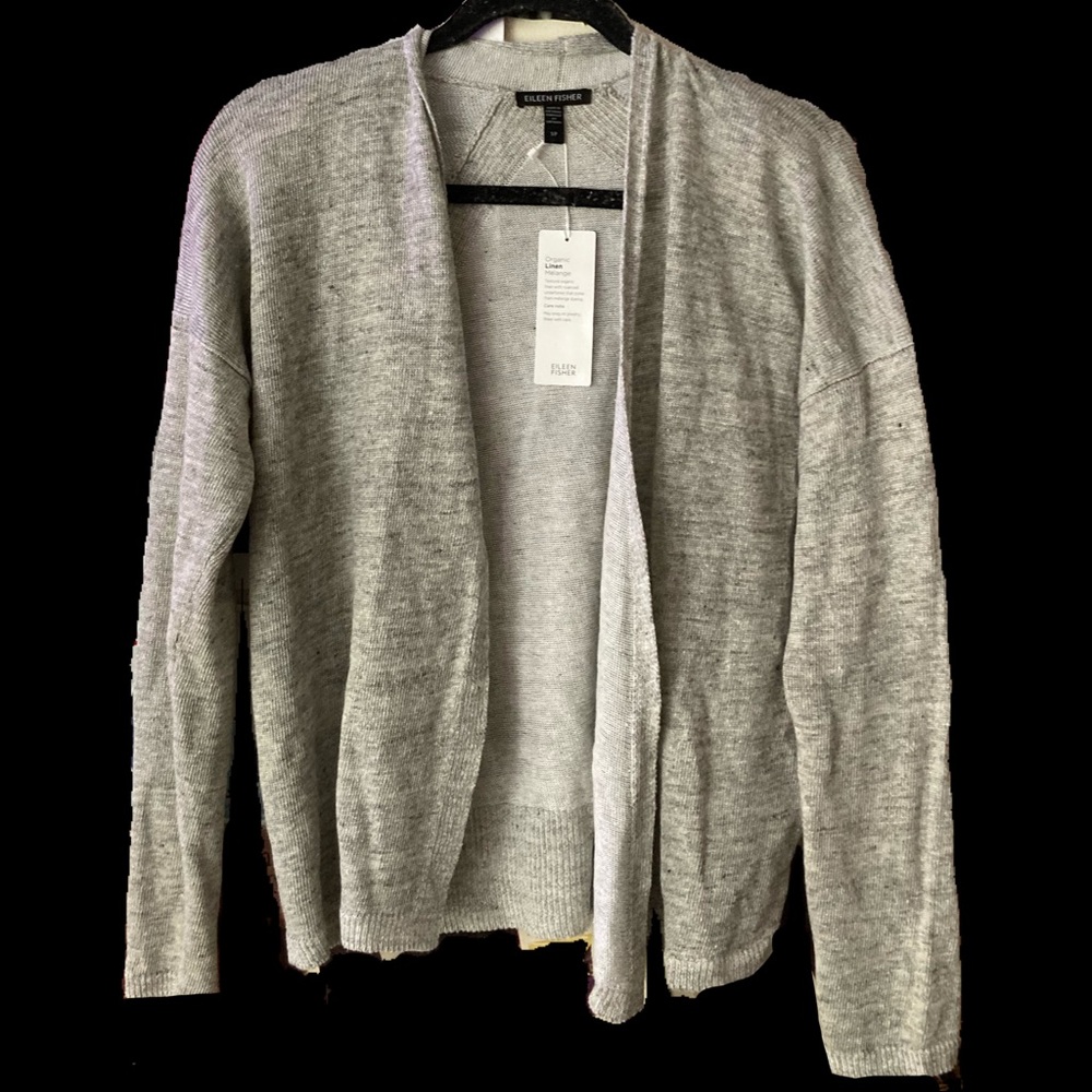 organic linen melange slouchy cardigan